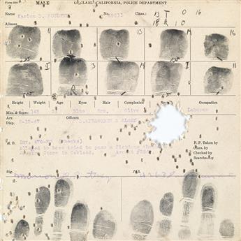 WILLIAM S. BURROUGHS Two Shotgun Art Arrest Cards.